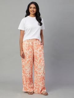 Women’s Viscose Regular Fit Pyjama Orange
