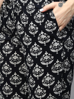 Women’s Cotton Regular Fit Pyjama Suit Black