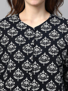 Women’s Cotton Regular Fit Pyjama Suit Black