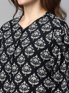 Women’s Cotton Regular Fit Pyjama Suit Black