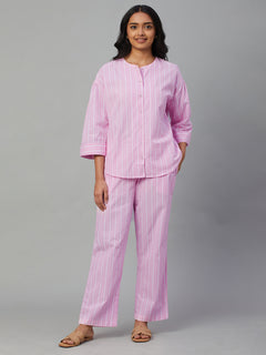 Women’s Cotton Regular Fit Pyjama Suit Pink