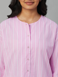 Women’s Cotton Regular Fit Pyjama Suit Pink