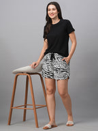 Women's Viscose Linen Regular Fit Shorts White