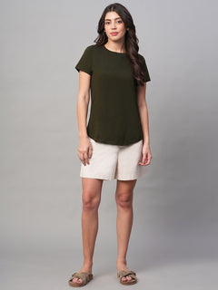 Women’s Cotton Lycra Regular Fit Short Natural