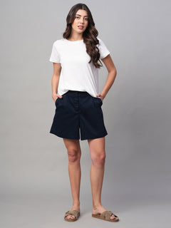 Women’s Cotton Lycra Regular Fit Short Navy