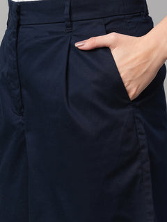 Women’s Cotton Lycra Regular Fit Short Navy