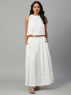 Women’s Cotton Regular Fit Skirt White