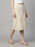 Women's Corduroy Natural 100% Cotton Regular Fit Skirt