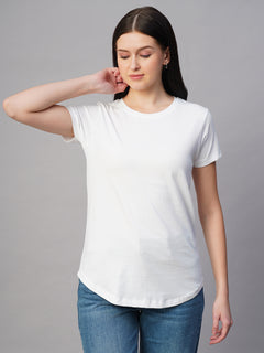 Women’s Cotton Regular Fit Basic T-Shirt White