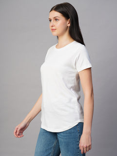 Women’s Cotton Regular Fit Basic T-Shirt White