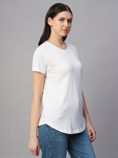 Women’s Cotton Regular Fit Basic T-Shirt White