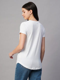 Women’s Cotton Regular Fit Basic T-Shirt White