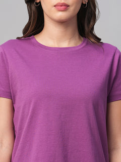 Women’s Cotton Regular Fit T-Shirt Purple