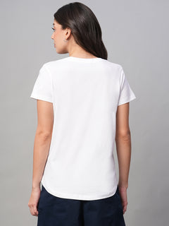 Women’s Cotton Regular Fit Short Sleeve T-Shirt White