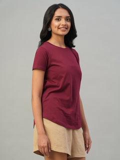 Women's 100% Cotton Slim Fit Tshirt Red