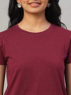Women's 100% Cotton Slim Fit Tshirt Red
