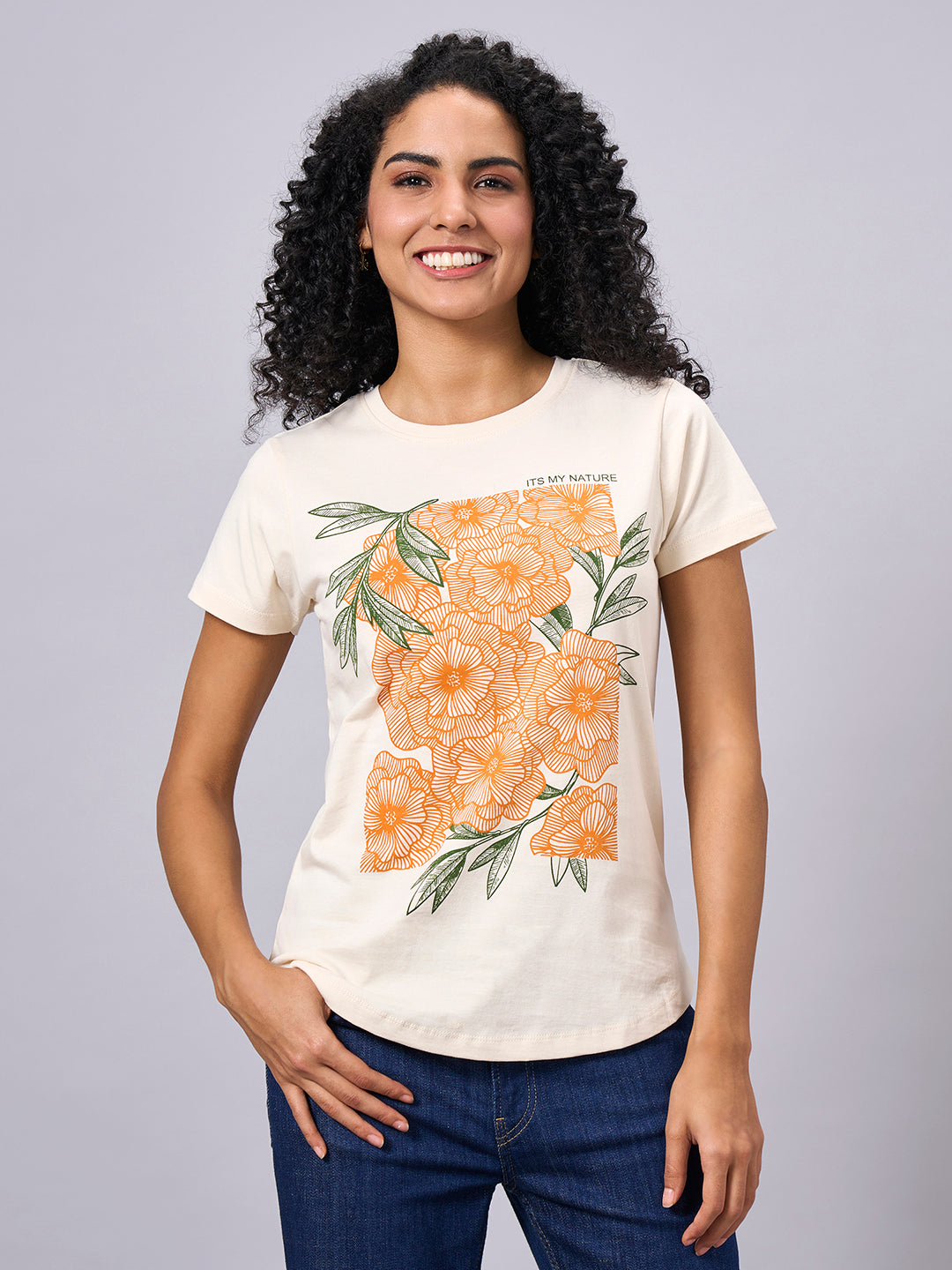 Women's Natural 100% Organic Cotton Regular Fit Tshirt