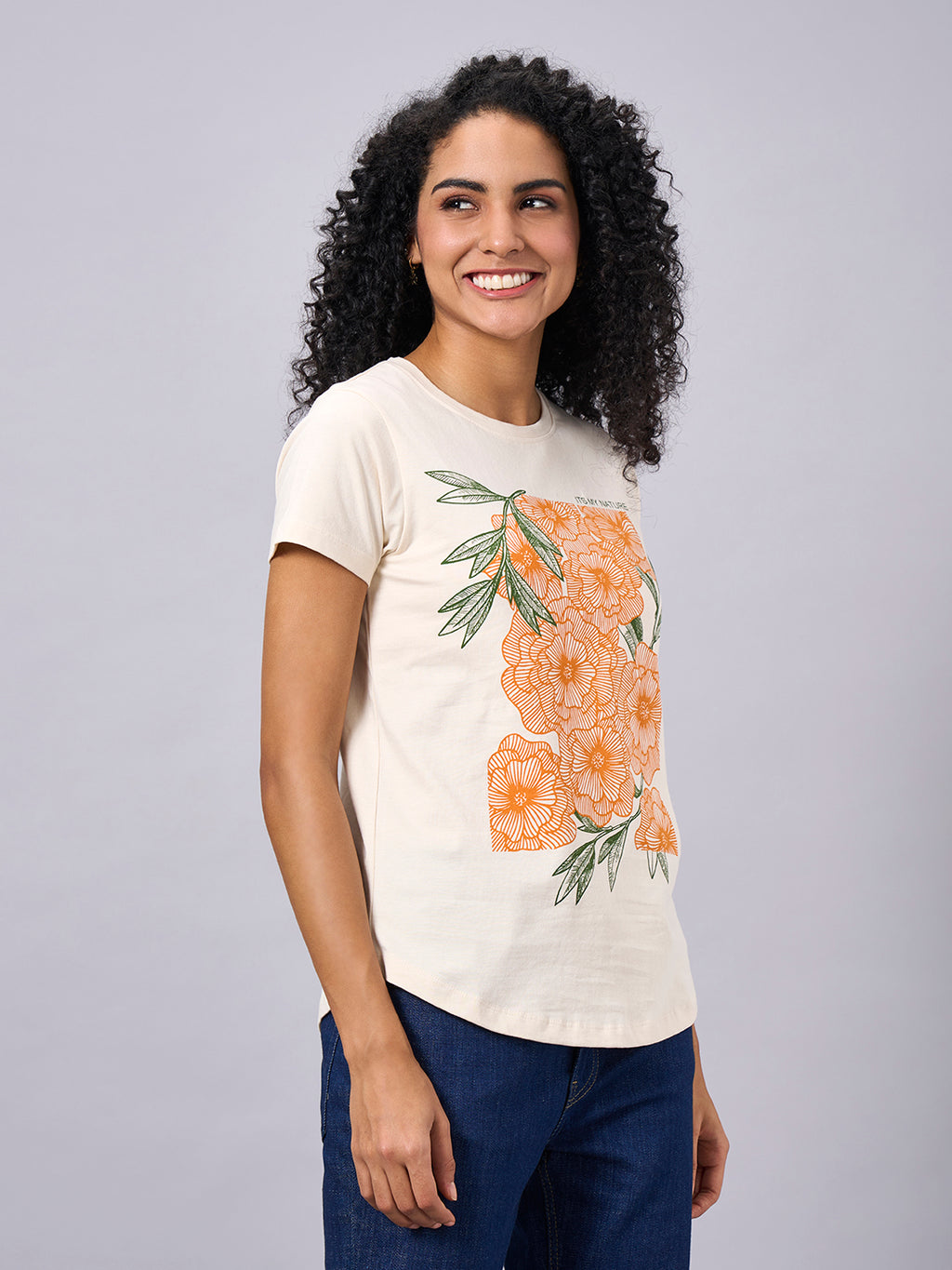 Women's Natural 100% Organic Cotton Regular Fit Tshirt