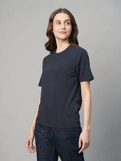 Women’s Cotton Bamboo Regular Fit T-Shirt Navy
