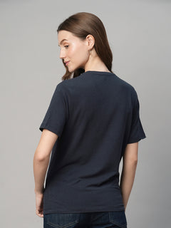 Women’s Cotton Bamboo Regular Fit T-Shirt Navy