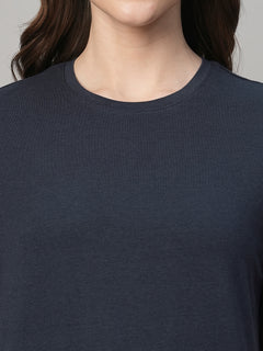 Women’s Cotton Bamboo Regular Fit T-Shirt Navy