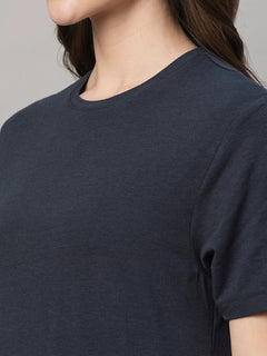 Women’s Cotton Bamboo Regular Fit T-Shirt Navy