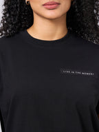 Women's Black 100% Organic Cotton Regular Fit Tshirt