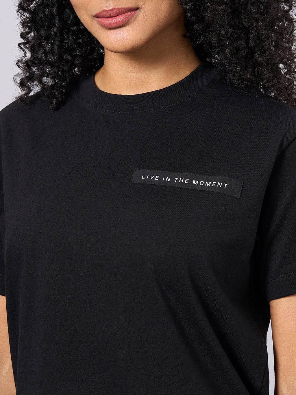 Women's Black 100% Organic Cotton Regular Fit Tshirt