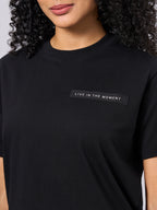 Women's Black 100% Organic Cotton Regular Fit Tshirt