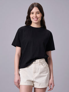 Women’s Organic Cotton Regular Fit Crew Neck T-Shirt Black