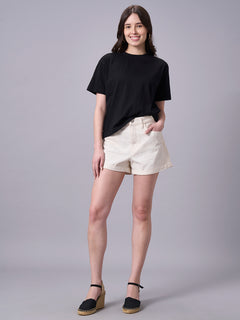 Women’s Organic Cotton Regular Fit Crew Neck T-Shirt Black