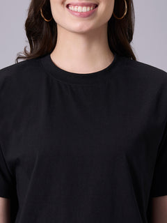 Women’s Organic Cotton Regular Fit Crew Neck T-Shirt Black