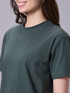 Women's Olive 100% Organic Cotton Regular Fit Tshirt