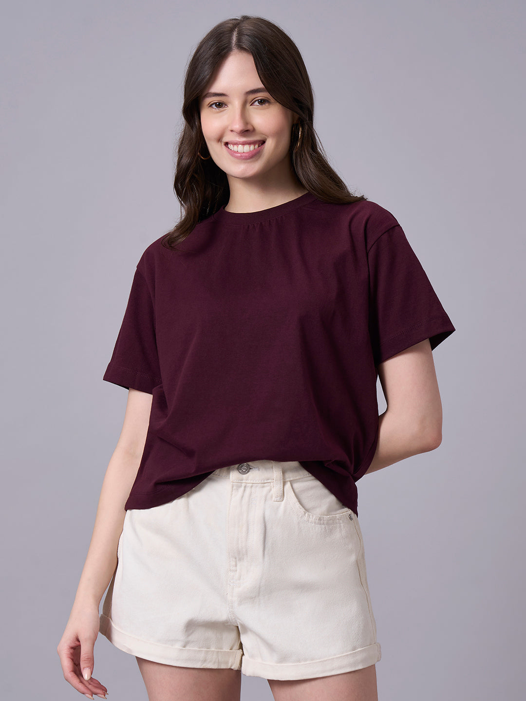 Women's Wine 100% Organic Cotton Regular Fit Tshirt