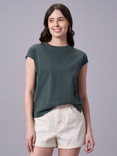 Women’s Organic Cotton Regular Fit Extended Sleeve T-Shirt Olive