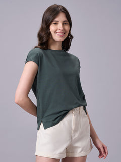 Women’s Organic Cotton Regular Fit Extended Sleeve T-Shirt Olive