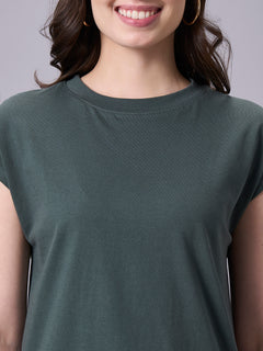 Women’s Organic Cotton Regular Fit Extended Sleeve T-Shirt Olive