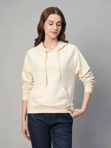 Women's Natural Cotton Polyester Regular Fit Hoodie Sweatshirt