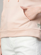 Women's Pink Organic Cotton Regular Fit Hoodie Sweatshirt