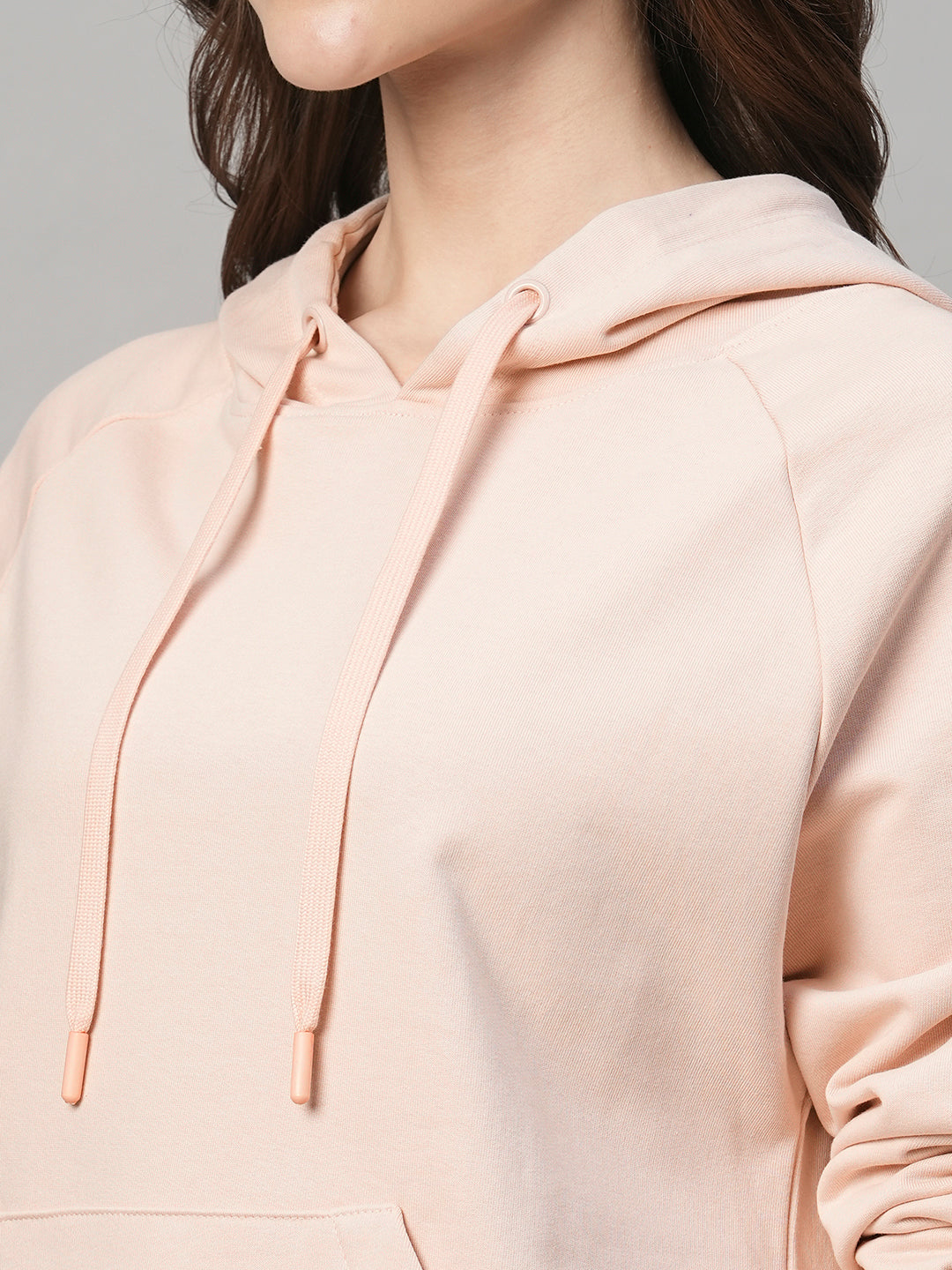 Women's Pink Organic Cotton Regular Fit Hoodie Sweatshirt