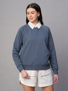 Women’s Organic Cotton Regular Fit Sweatshirt Light Blue