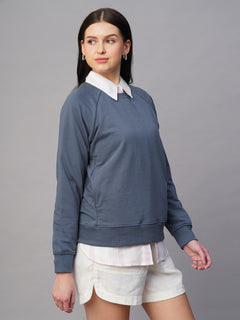 Women’s Organic Cotton Regular Fit Sweatshirt Light Blue