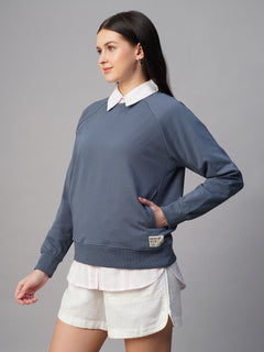 Women’s Organic Cotton Regular Fit Sweatshirt Light Blue