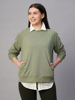 Women’s Organic Cotton Regular Fit Sweatshirt Light Green