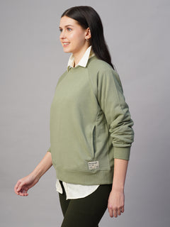 Women’s Organic Cotton Regular Fit Sweatshirt Light Green