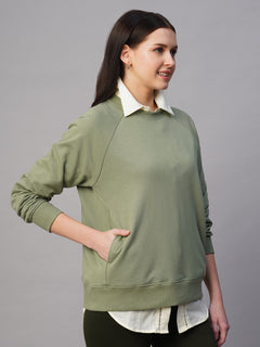 Women’s Organic Cotton Regular Fit Sweatshirt Light Green