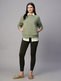 Women’s Organic Cotton Regular Fit Sweatshirt Light Green