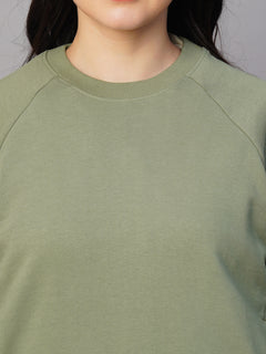 Women’s Organic Cotton Regular Fit Sweatshirt Light Green