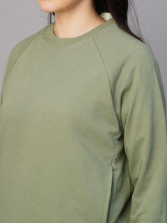 Women’s Organic Cotton Regular Fit Sweatshirt Light Green
