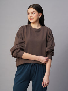 Women's Organic Cotton Regular Fit Sweatshirt Brown